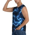 thumbnail image 3 of Daiia Blue Lightning Printed Men's Tank Tops,Casual Soft Sleeveless Gym Muscle Shirts Bodybuilding Tee-Small, 3 of 8