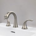thumbnail image 5 of Bathroom Faucet, Swan Neck Bathroom Faucets for Sink 3 Hole, 8 Inch Brushed Nickel Bathroom Faucet with Pop up Drain and Water Lines, 5 of 8