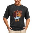 thumbnail image 3 of Cool Dachshund in Star Sunglasses and Blue Stripe Shirt Graphic T-Shirt Vintage Distressed Crewneck Top, 3 of 7