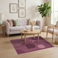 thumbnail image 3 of ODIKA 4'x6' Washable Area Rug Pet Friendly, Non-Shedding Rich Plum Geometric Abstract Design Modern Art with Leaf and Circle Motifs for Bedroom, Reading Nook, 3 of 7