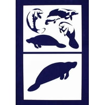 Manatee Stencils -2 pc set-Mylar 14mil - Painting /Crafts/ Templates