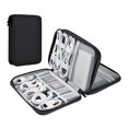 thumbnail image 1 of Bolsa organizadora de cables Miloocul de piel impermeable negra, 1 of 6