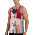 Fotbe Colorful Dog Cat Collage Pattern Men's Quick Dry Workout Tank Top