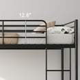 thumbnail image 5 of Jopath Twin over Twin Bunk Bed,Metal Bed Frame with Ladder and High Guardrail,Noise Free,Black, 5 of 10