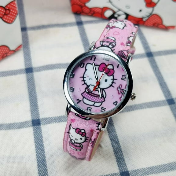 Cartoon KT Cat Luminous Waterproof Wristwatch  Large Dial