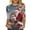 Multicolor, variant on Oksale Womens Santa Claus Print Blouses Trendy 3/4 Sleeve Shirts Casual Crewneck Christmas Shirt Plus Size Lightweight Soft Comfy Tops Multicolor M