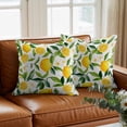 thumbnail image 3 of Country Lemon Throw Pillow Cover Leaf Flowers Watercolor Plants Farmhouse Cotton Linen Cushion Cover Throw Pillow Case with Invisible Zipper for Couch Sofa Bed Chair Car 24x24 Inch, 3 of 9