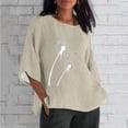 thumbnail image 1 of Blouses pour Femmes, Mode Décontractée Sensibilisation à la Maladie d'Alzheimer, Chemise Ample en Coton Imprimé à Manches 3/4, 1 of 4