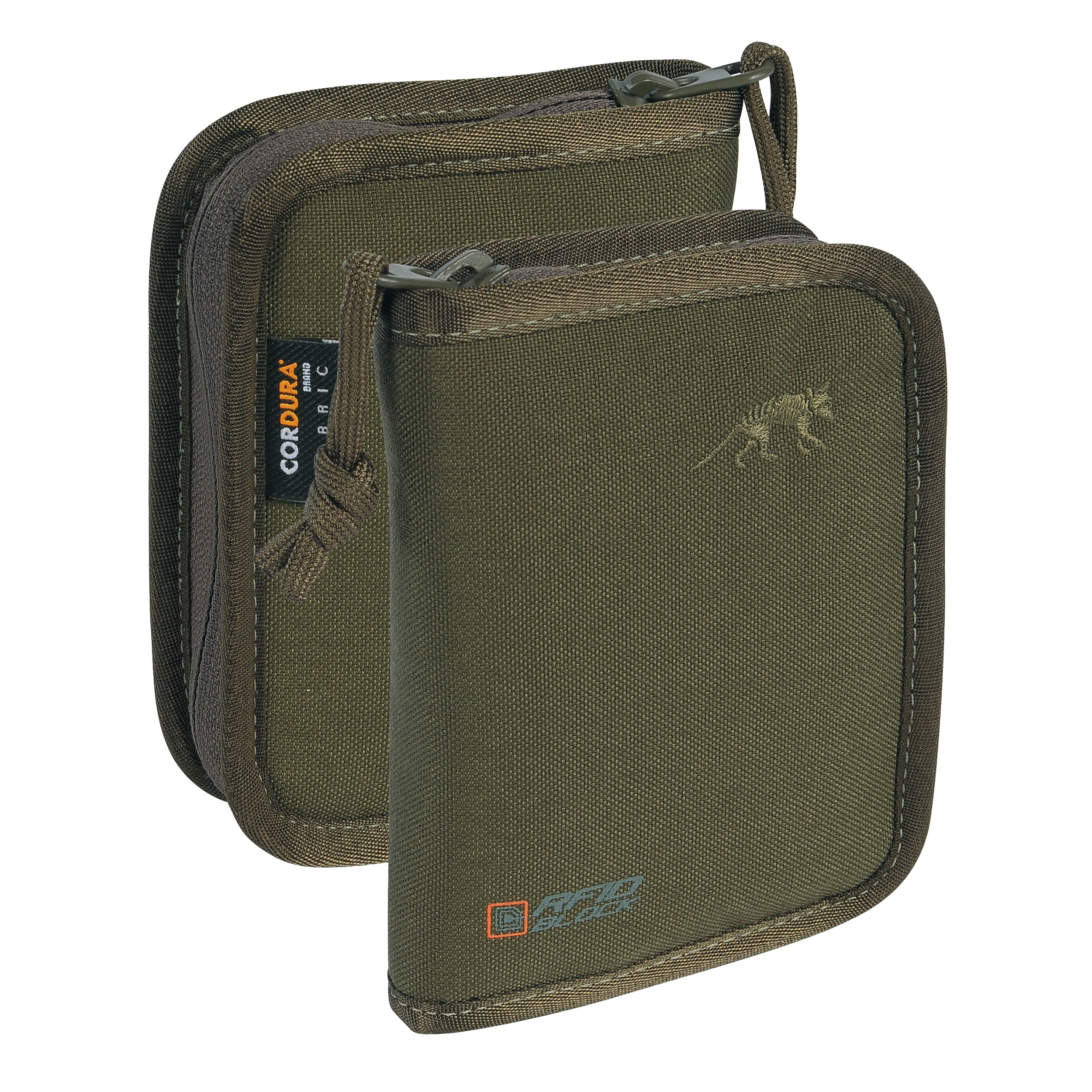 Tasmanian Tiger RFID Blocking Mil Wallet, Cryptalloy, Cordura 700D, YKK Zipper, Olive