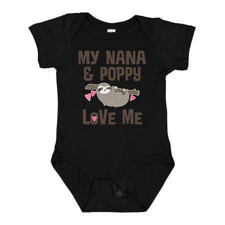 

Inktastic Nana and Poppy Love Me Sloth Gift Baby Girl Bodysuit