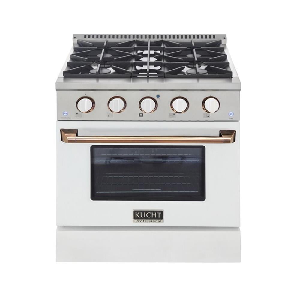 Kucht Professional 30" Stainless Steel Propane Gas Range in Gold/ White/Silver