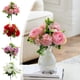 thumbnail image 1 of Arreglo floral artificial de rosa y lila | Ramo de peonía falsa para decoración de boda de verano, plástico resistente y resistente Blanco, rojo, morado, rosa, 12 pulgadas | Decoración de la, 1 of 6