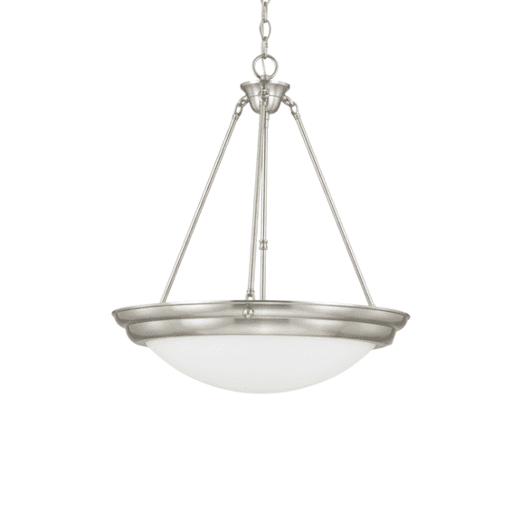 Laredo 1-Light White Metal Dome Pendant Light, Modern Bowl Ceiling Fixture
