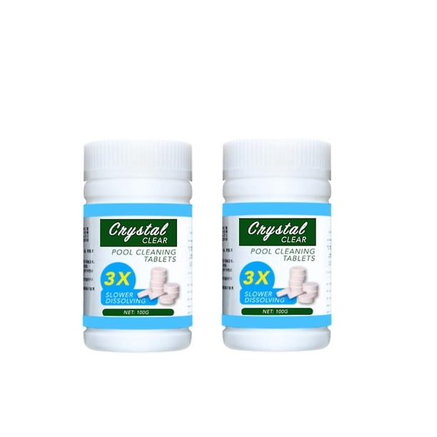 2pcs Chlorine Tablets Swimming Pool Cleaning Tablet Hign Quality Effective Sanitation Disinfect 100g