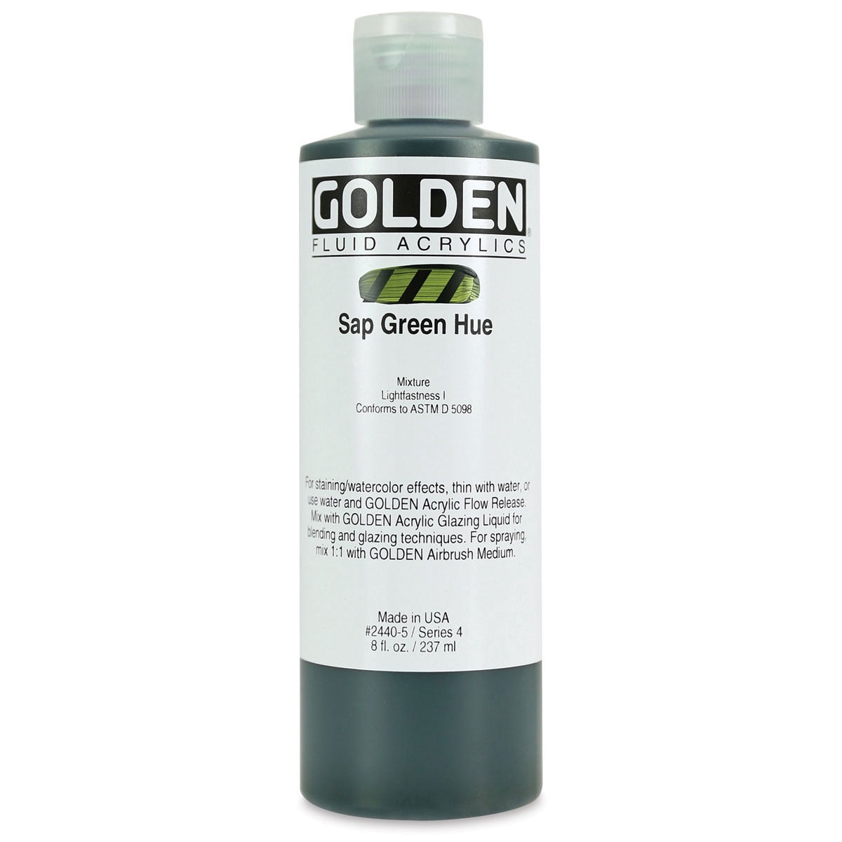 Golden Fluid Acrylic Paint - Sap Green Historical Hue, 8 oz