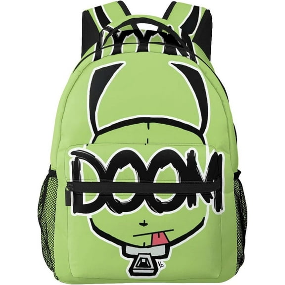Backpacks Invader Anime Zim Adjustable Laptop Backpack Double Shoulder Bag for Women Men Climbing Shopping Work