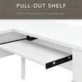 thumbnail image 3 of Pemberly Row Engineered Wood 60W L Shaped Desk with Hutch and Bookcase in White, 3 of 7