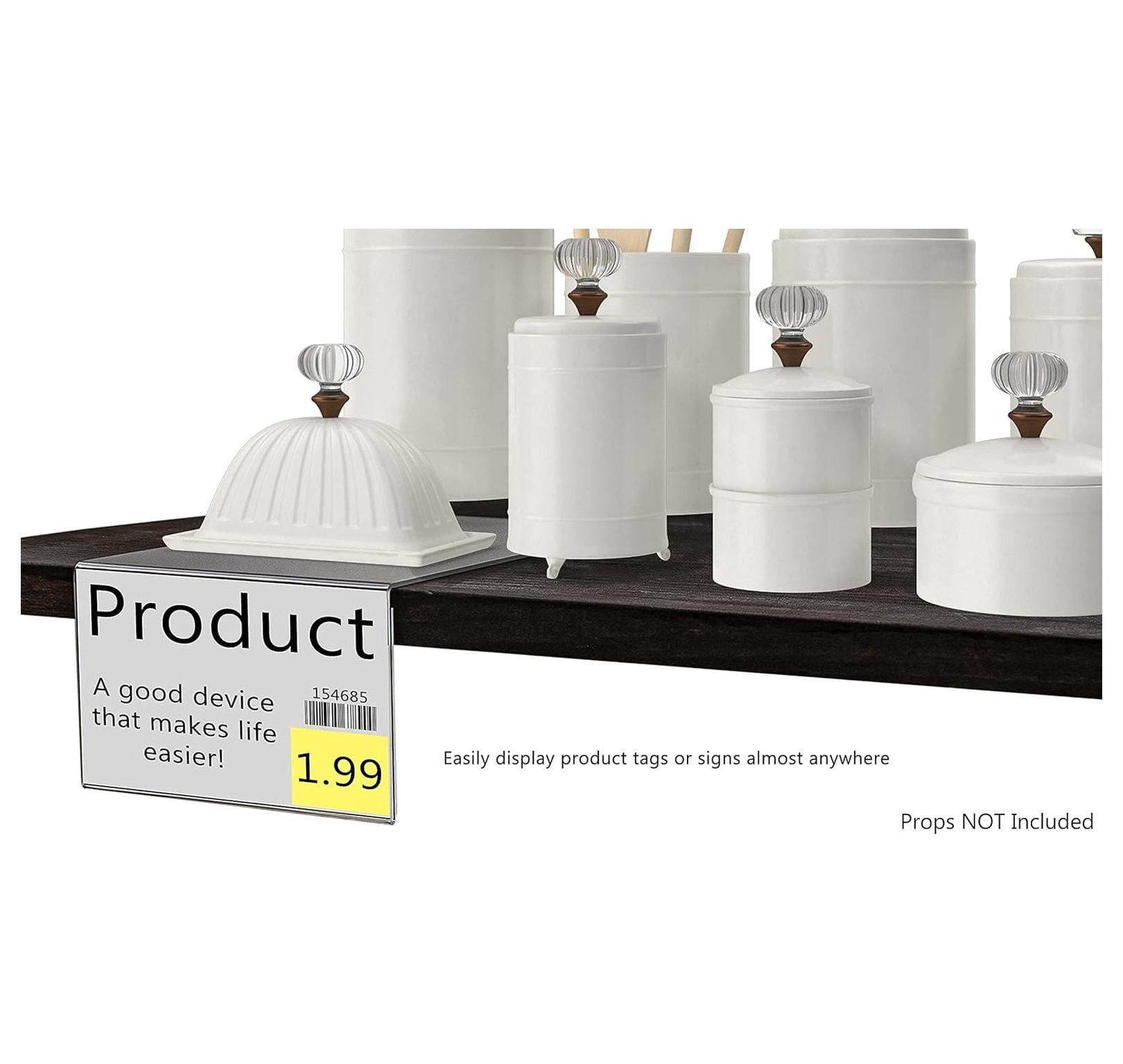 4 Pack Movable Shelf Label Holder Clear Acrylic Display 6" x 4" Shelf Talkers Inventory Name and UPC Labels in Shoe Stores Locations
