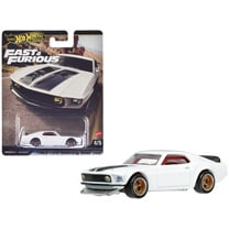 1969 Ford Mustang Boss 302 White with Black "Fast & Furious 6" (2013) Movie "Premium" Series Diecast Model Car by Hot Wheels