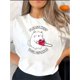 thumbnail image 1 of Chic Cat Graphic Tee for Women - Casual Crew Neck Short Sleeve, Stretchy Polyester Blend, Machine Washable - Perfect Summer Top, 1 of 6