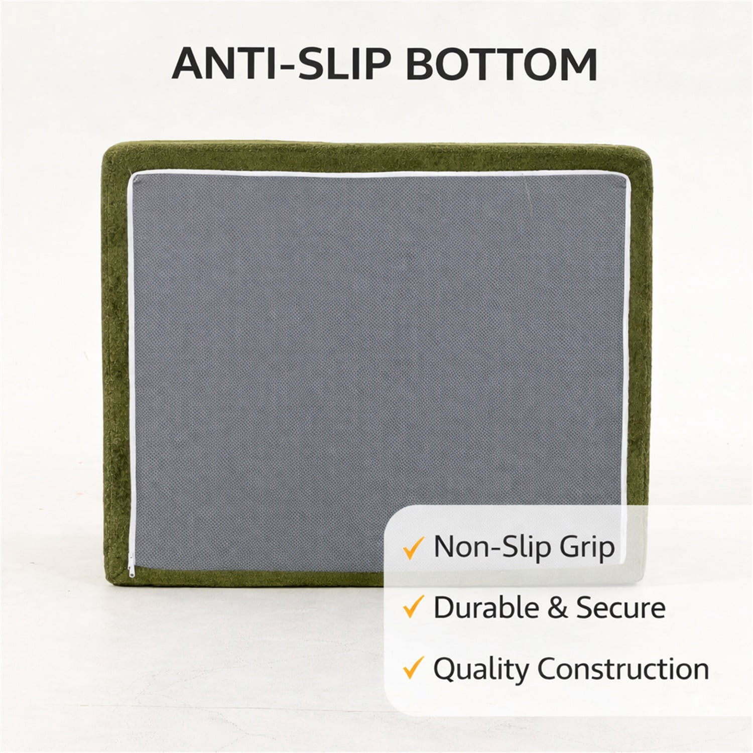 Hommoo 96" Full-Foam Modular Sofa, Deep Seat Flannelette Compressed Couch, 2-Seater Upholstered Sofa for Living Room Apartment, Green