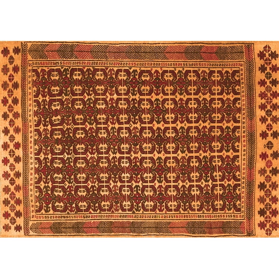 Ahgly Company Indoor Rectangle Southwestern Orange Country Area Rugs, 6' x 9'
