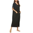 thumbnail image 3 of Avidlove Women Zipper Front Robes Full Length Housecoat Short Sleeve Bathrobes with Pocket Loungewear, 3 of 7