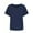 Navy, variant on AOOCHASLIY Womens Tee Clearance Women O-Neck Solid Casual Linen Tops Pullover Short Sleeve T-shirt
