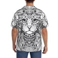 thumbnail image 3 of Sikiie Intricate Cat Mandala Men's Cuban Shirt, Hawaiian Shirts, Business Casual Button Down Shirts, Short Sleeve Shirt-XX-Large, 3 of 5