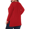 thumbnail image 3 of Fancyglim Womens Plus Size Tops Long Sleeve V Neck Tee Shirt Clothes(Red 1X), 3 of 7