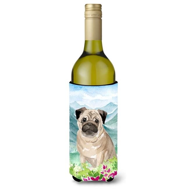 Pug Dog Wine Bottle Stopper Hand Painted Fawn 