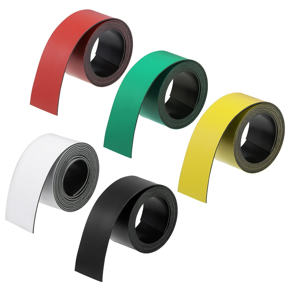 5 Pcs Dry Erase Magnetic Strip 1 Inch x 3.3 Feet Magnetical Sheet Labels Stickers Writable ...