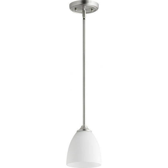 Quorum Lighting Jardin 1-Light Pendant, Satin Nickel, Clear Seeded Shade