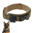 thumbnail image 1 of Collar táctico impermeable para perros Unique Bargains con mango de control y hebilla de aleación de zinc para AirTag, color caqui grande (incluye destornillador), 1 of 6