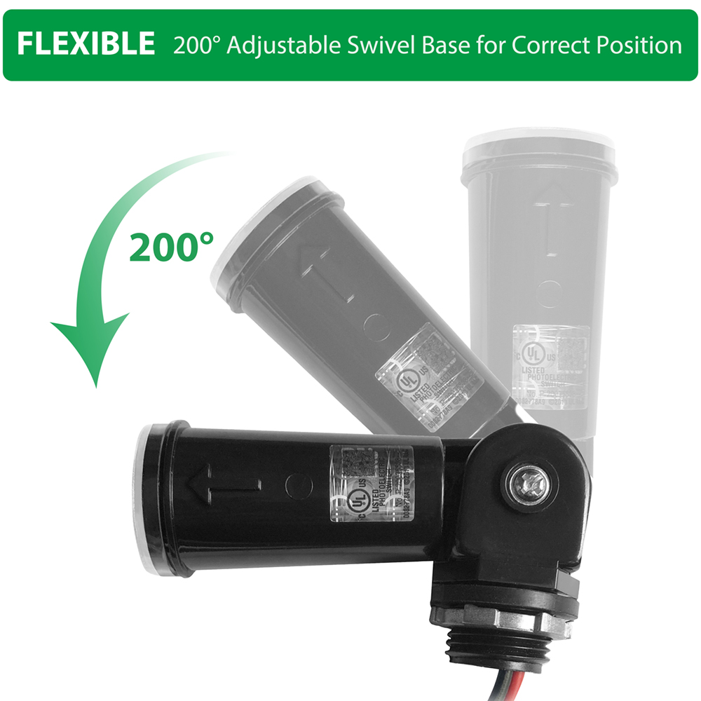 GBAYSA 4Pack Photoelectric Sensor Conduit Photocell Light Sensor Swivel Photo Control Switch