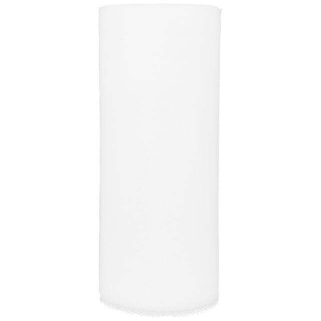Rollo de tul de 22 m x 15 cm para decoración de banquetes, bodas y manualidades (blanco)