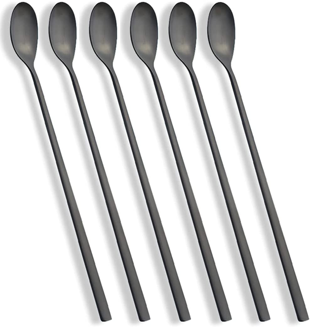 Buyer Star 4-piece Silver Long Handle Bar Spoons 12-Inch Stainless Steel Cocktail Stirring Spoons Mixing Spoons Long Ice Tea spoon Bar Accessoriess 