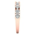 thumbnail image 4 of 1 ctw Wedding Band for Women - 14K Rose Gold White Sapphire Stackable Eternity Ring, 4 of 6