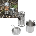 thumbnail image 1 of Camping Cookware Set, Windproof Outdoor Cook Kit Prevent Slipping Stainless Steel  for Backpacking for Riding, 1 of 7