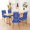 thumbnail image 6 of Dining Chair Covers 4 Pack Abstract Indigo White Stretch Dining Chair Cover Washable Kitchen Chair Slipcovers Dining Room Decor for Home or Party, 6 of 6