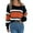 Orange, variant on Women's Off Shoulder Striped Knit Sweater Casual Loose Fit Long Sleeve Pullover Top for Fall and Winter