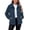 Navy, variant on Women's Warm Fleece Jackets Zip Up Oversized Versatile Double-sided Velvet Solid Color Long Sleeved Lapel Jacket Top