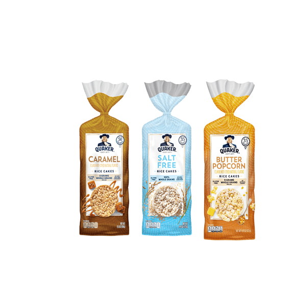 Quaker Rice Cakes Caramel Butter Popcorn Salt Free 1 lbs