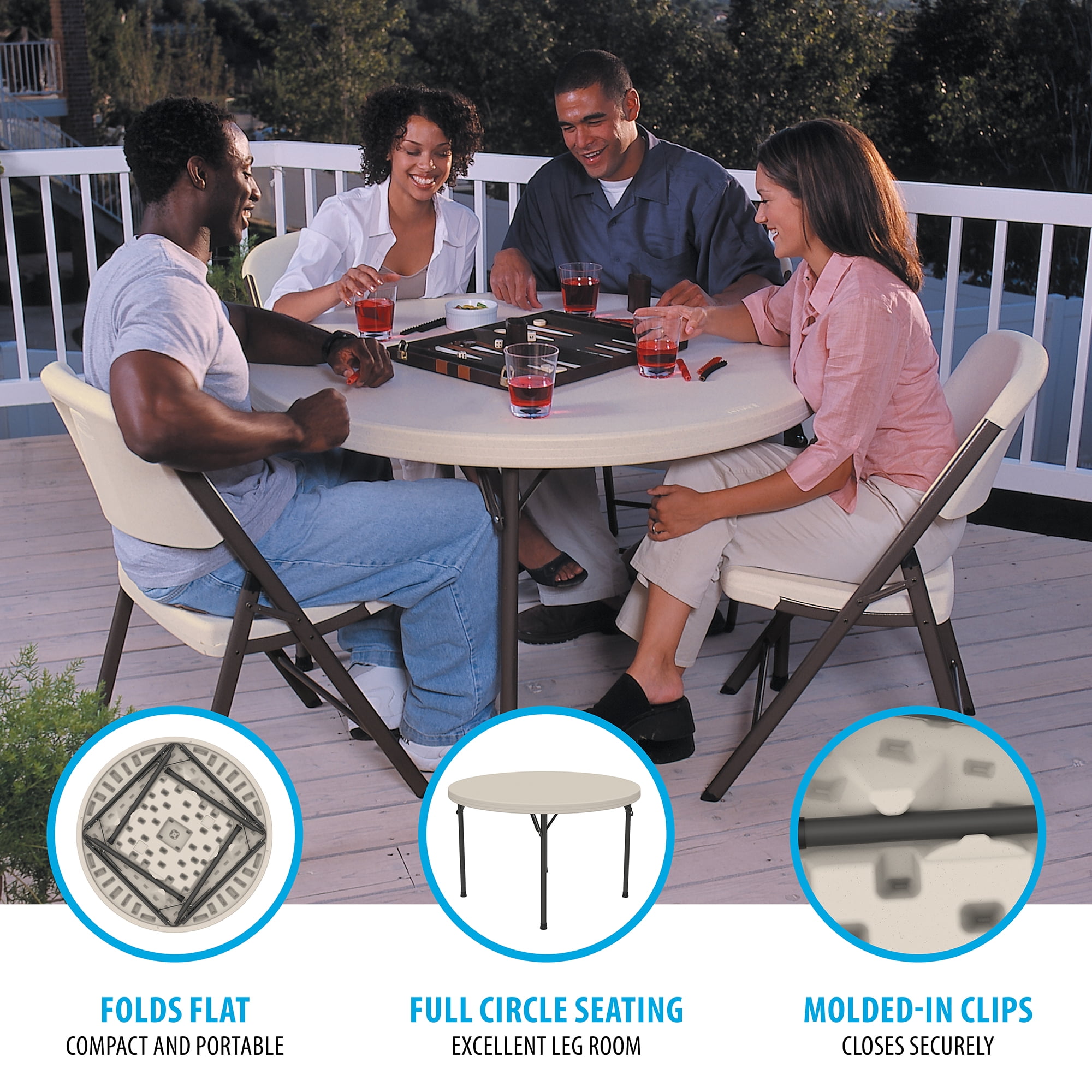 Lifetime 46 inch Heavy Duty Foldable Portable Round Table