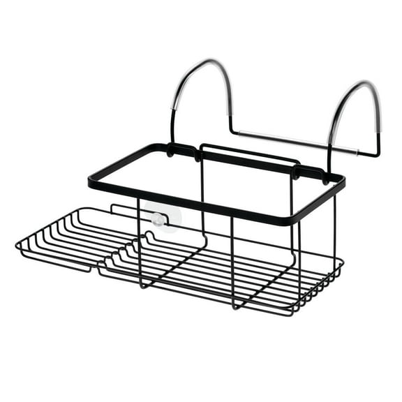 iDesign, Over Side Steel Bathtub Caddy, Matte Black