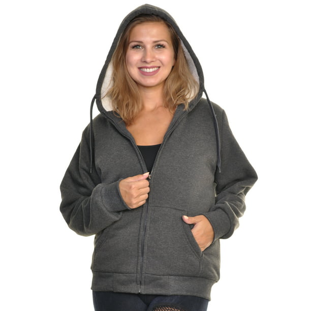 Angelina Women's Sherpa-Lined Hoodie Jacket (1-Pack) - Walmart.com