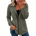thumbnail image 3 of Sexlip Womens Military Jacket Zip Up Snap Buttons Lightweight Windproof Utility Anorak Field Safari Coat Outwear Green M, 3 of 8