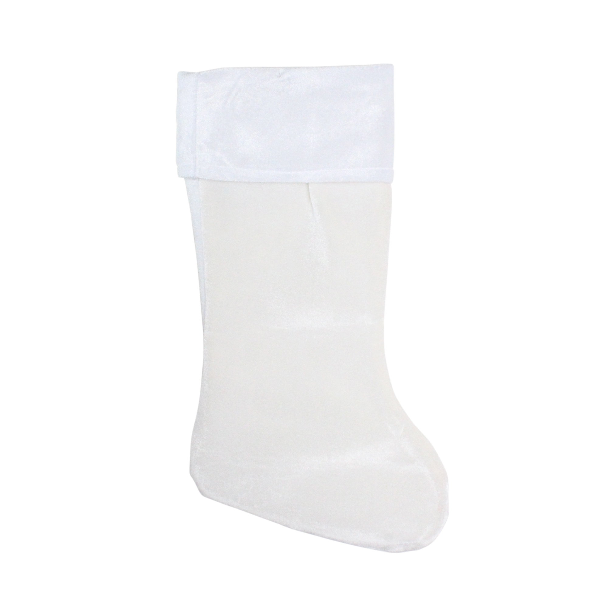 19" Traditional Solid White Velvet Christmas Stocking