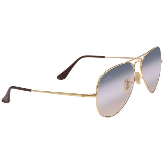 Ray Ban Clear Gradient Blue Aviator Unisex Sunglasses RB3689 001/GD 58