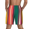 thumbnail image 2 of Lsque Mens Swim Trunks Vertical Stripes Pattern - Bathing Suit Compression Liner - Beach Swim Shorts Swimwear - (S-3XL) - Stretch Quick Dry -3X-Large, 2 of 9